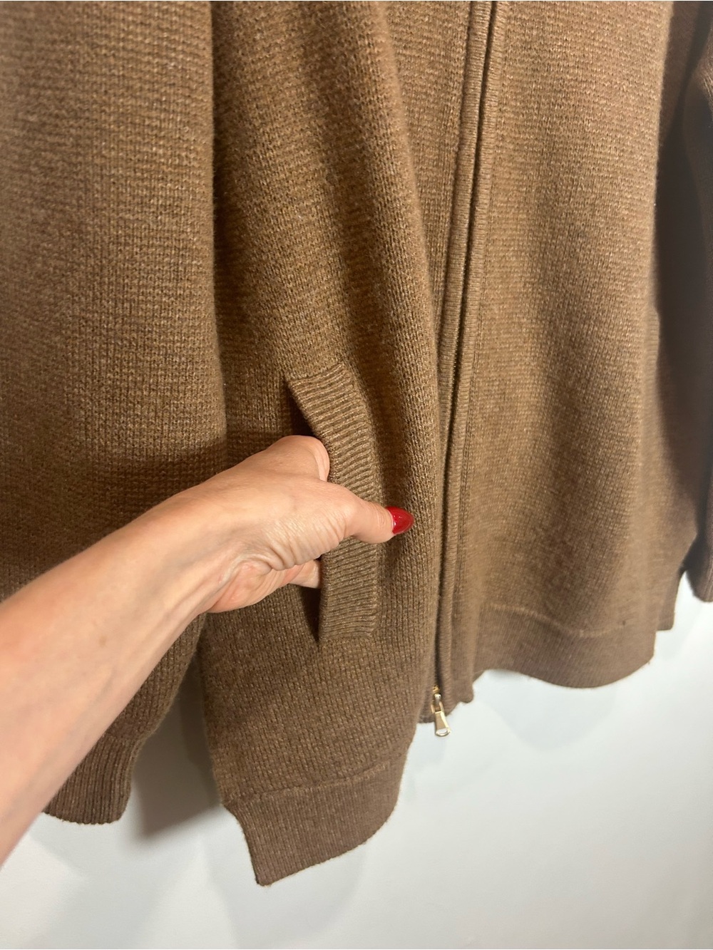 NEW J.Crew Full-Zip Flight Sweater Jacket Oversized Womens S Wool Blend Brown - Picture 6 of 13